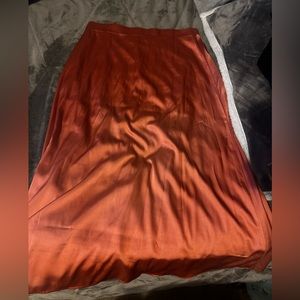 Double Zero Orange Satin Skirt Size L